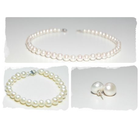 Set Bíle perly